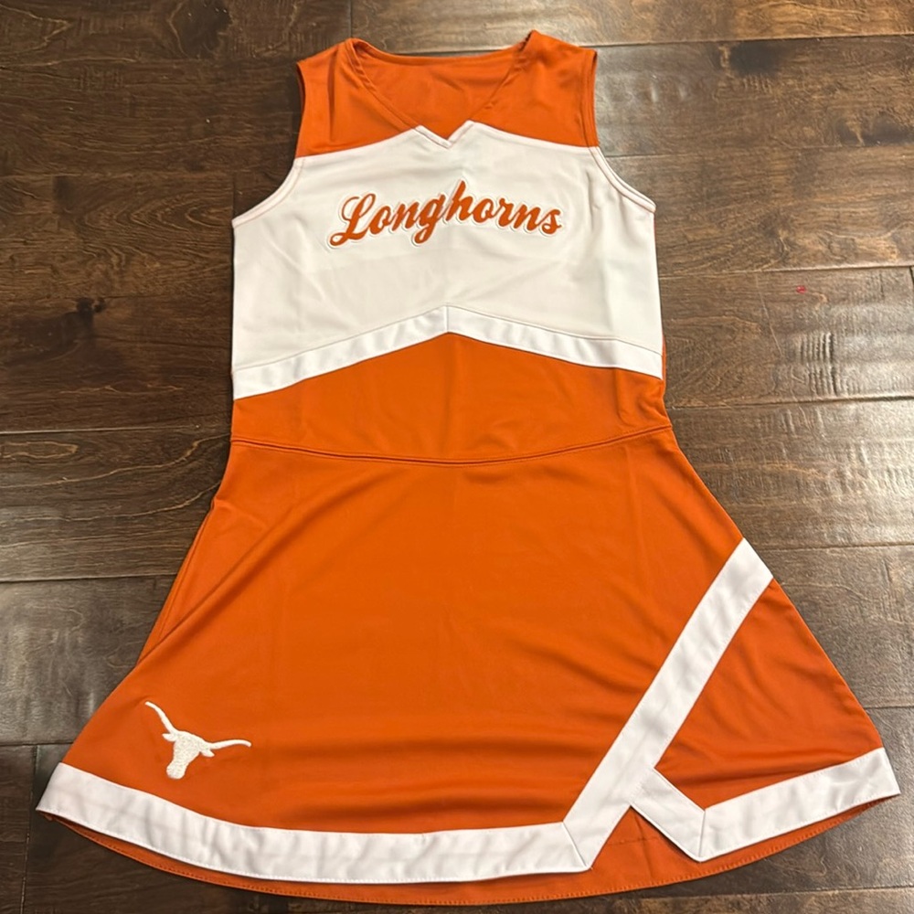 Longhorns Kids Cheerleader Costume - Orange and White